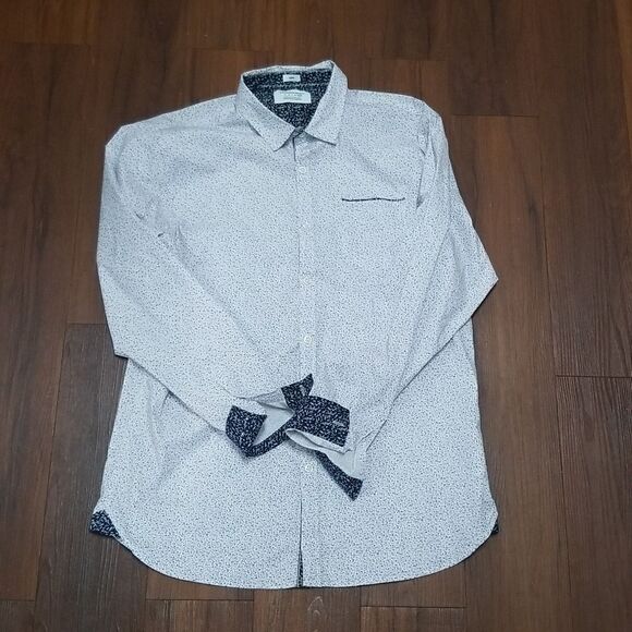 Paper Demin and Cloth Floral Button down "Slim" fit Mens size XXL - Picture 3 of 7